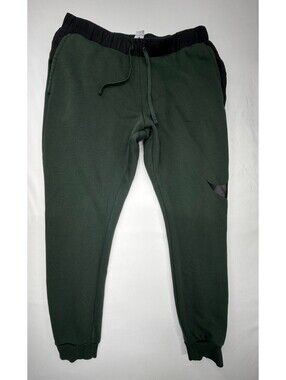 Nike Men's Jogger Pants Drawstring Fleece Mid Rise Solid Size L Green